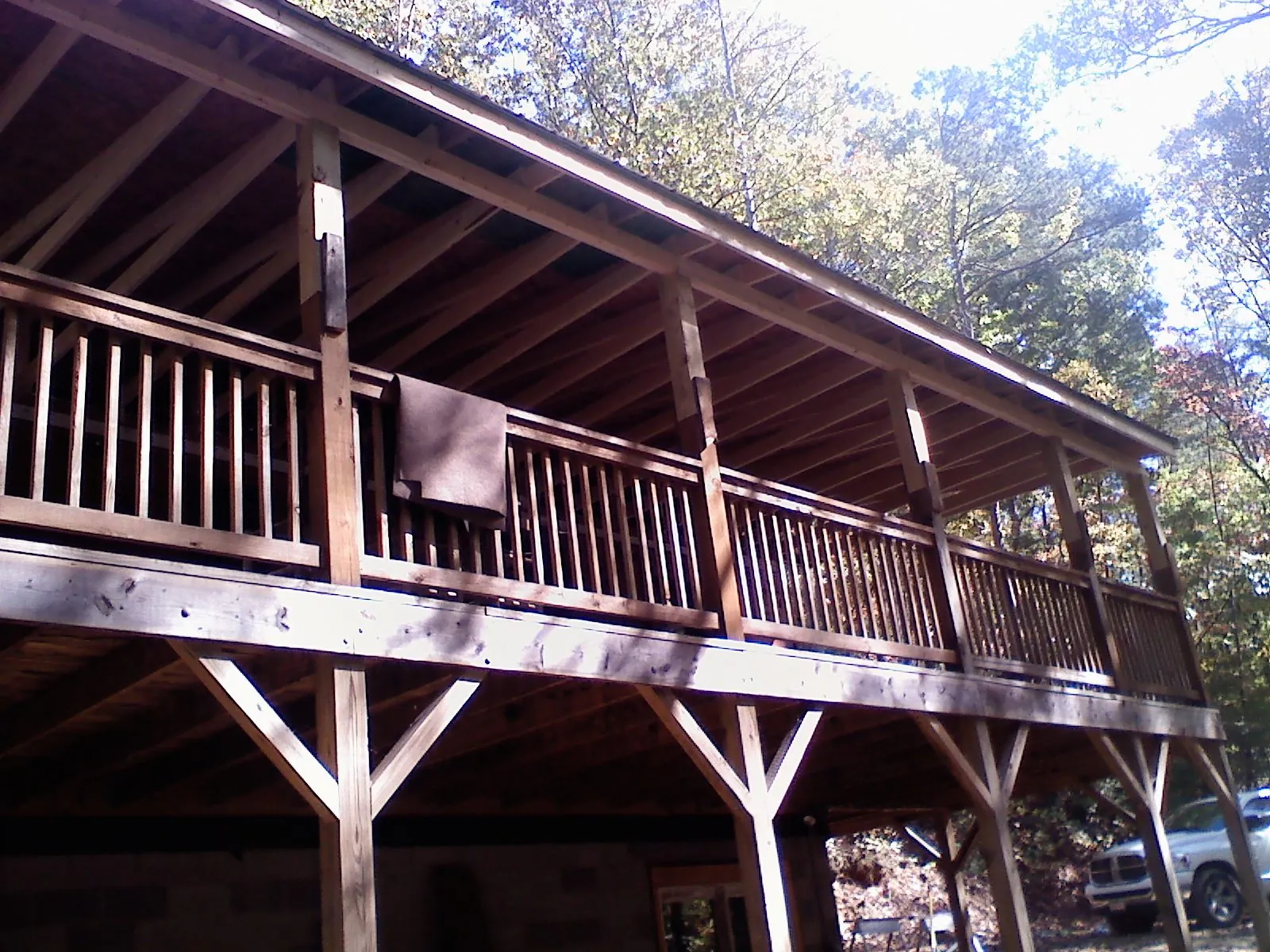 Timber framing under a new elevated porch and deck — Roof Leak Repair in Fort Myers Beach by Roofing Brothers